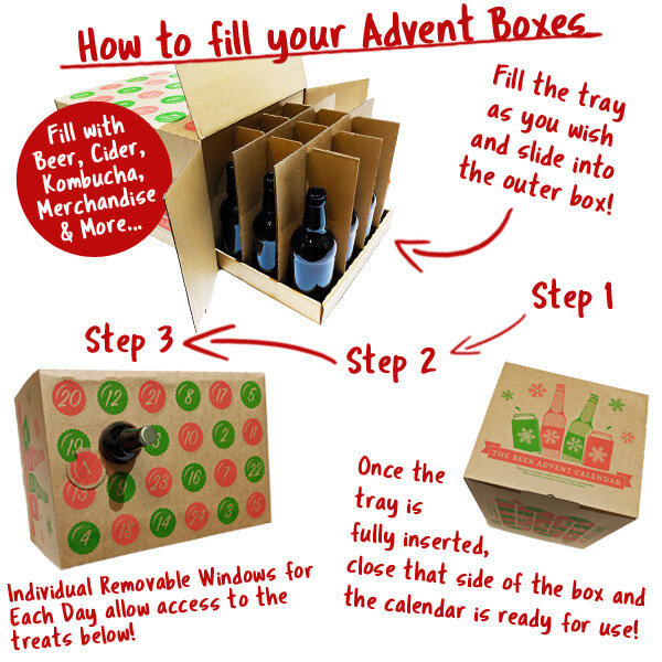 Beer Advent Calendar easy to fill design with individual pockets