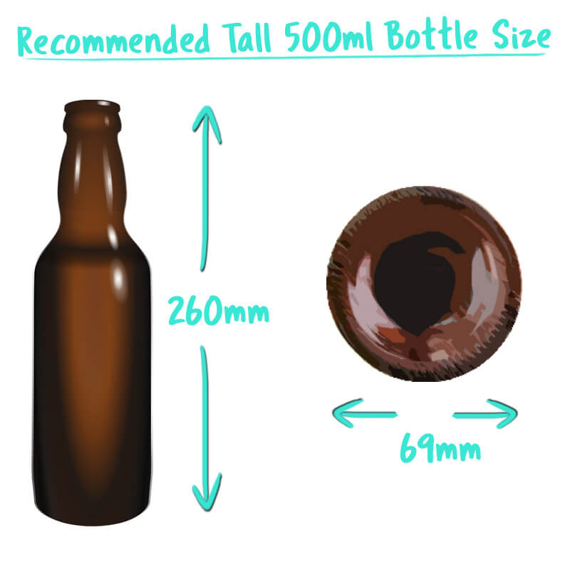 500ml Tall Beer Bottle Trade Box Size